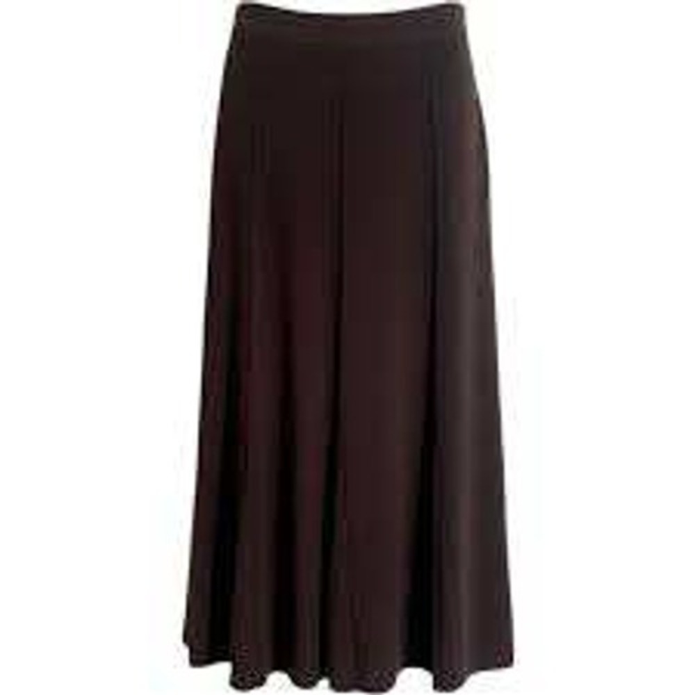 Eileen Fisher Wool Blend Fit and Flare Skirt Dark Brown Extra Large